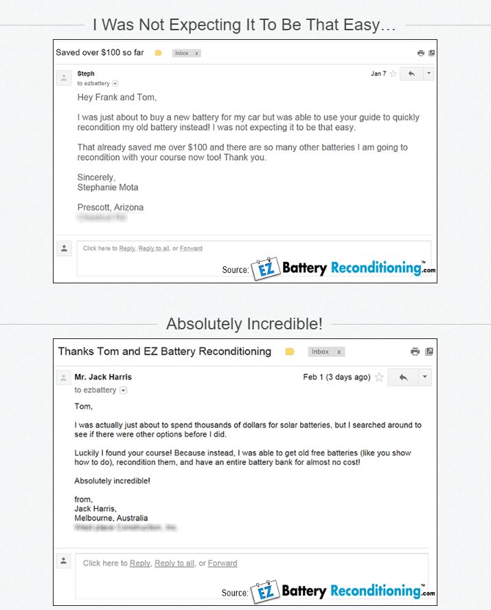 EZ BAttery Reconditioning Customer Review