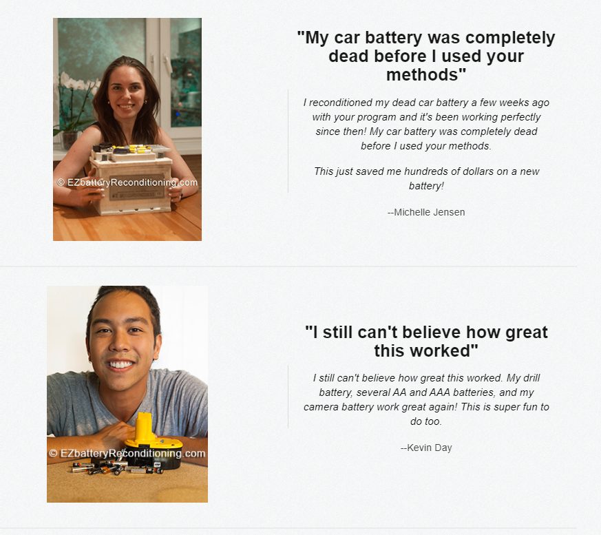 EZ BAttery Reconditioning Customer Reviews