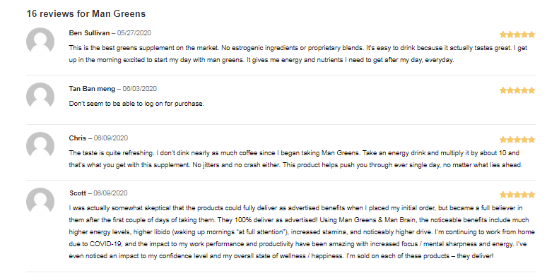 Man green customer reviews