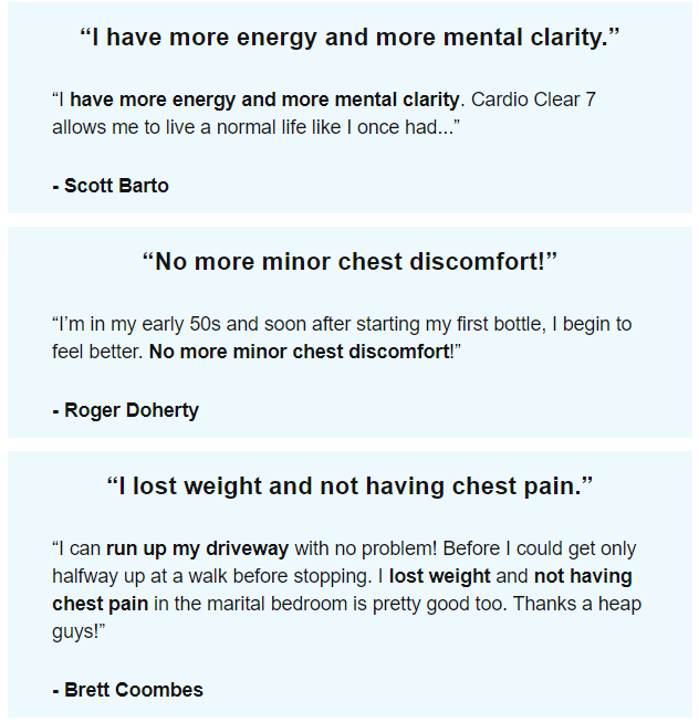 cardio clear 7 customer review