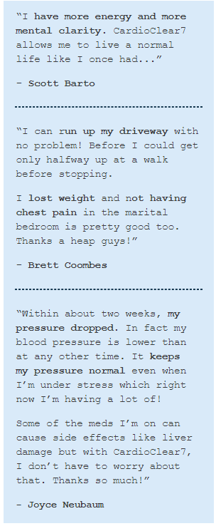 cardio clear 7 customer reviews