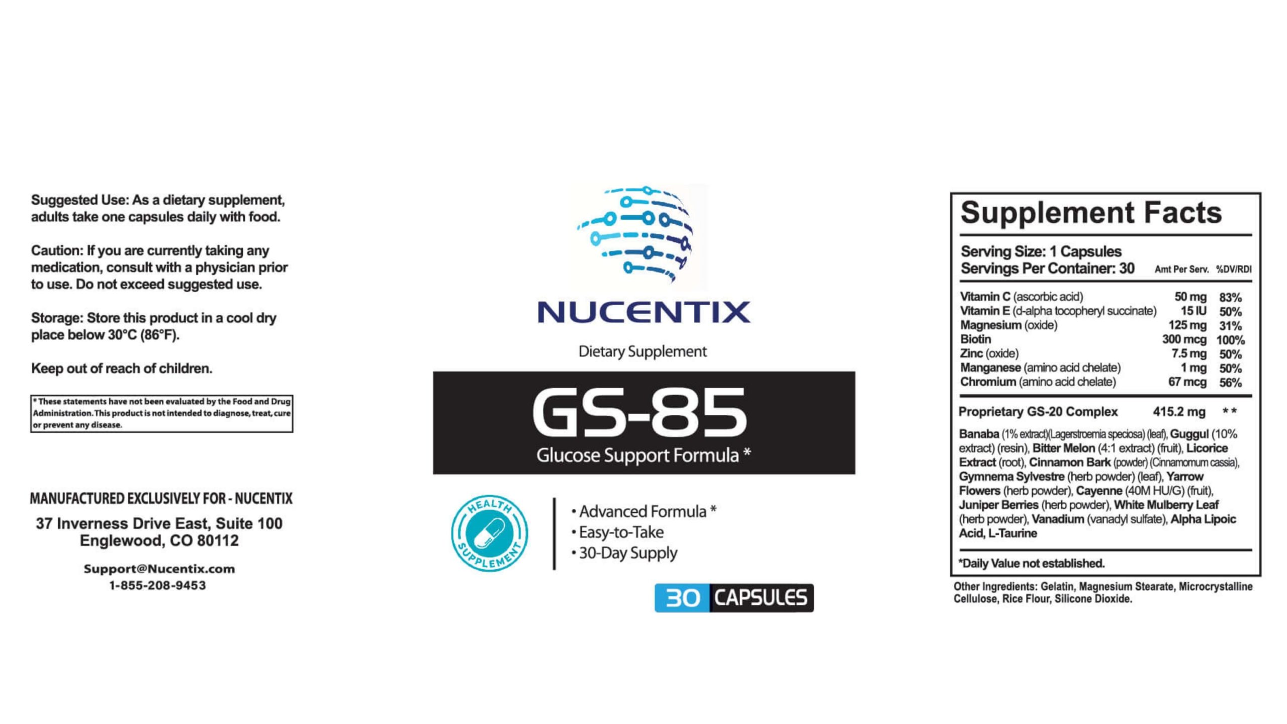 NucentiX GS-85 dosage